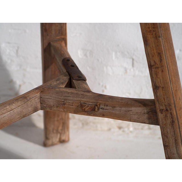 Wood Antique Handmade Stool, 1900 For Sale - Image 7 of 8