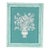Contemporary Aqua Blue & White Floral Painting in Distressed Vintage Frame - Unsigned For Sale