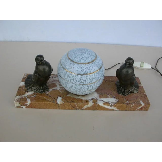 Glass Art Deco Table Lamp, 1930 For Sale - Image 7 of 9