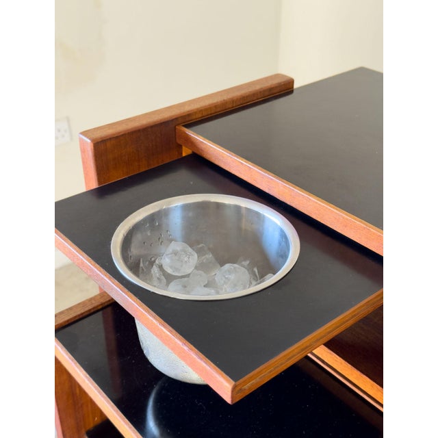 Glass & Teak Drinks Bar by Erik Buch for Dyrlund, Denmark, 1960s For Sale - Image 10 of 17