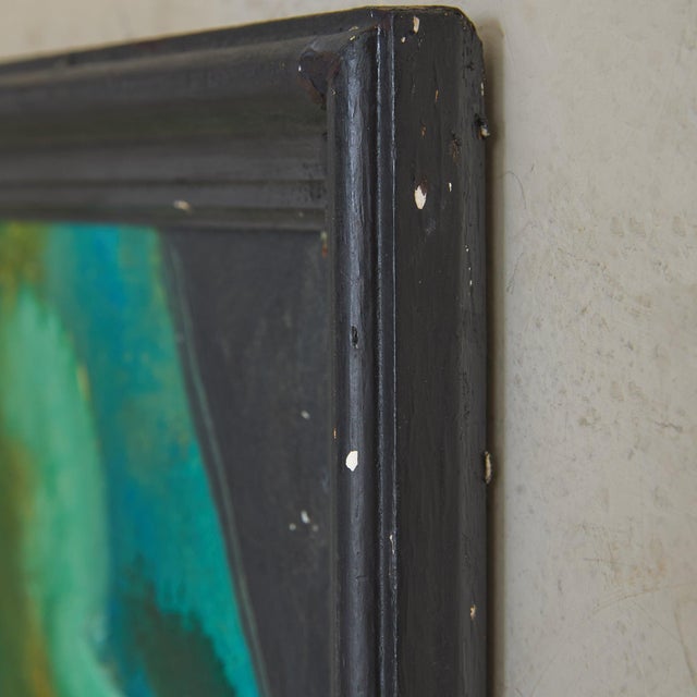 French Oil on Board Cubist Seascape Painting by Patrick Leroy, 1970s For Sale - Image 9 of 11