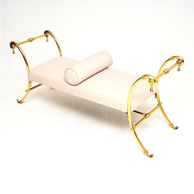 Vintage French Brass Bench, 1970s For Sale - Image 4 of 10