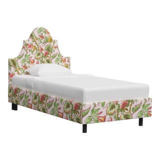 Red from Scalamandre crafted by Cloth & Company Geneva Twin Platform Bed, Pink Tropical Flora For Sale