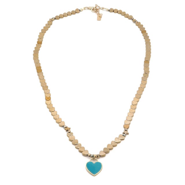 Azure Heartbeat Gold Necklace For Sale In Miami - Image 6 of 10