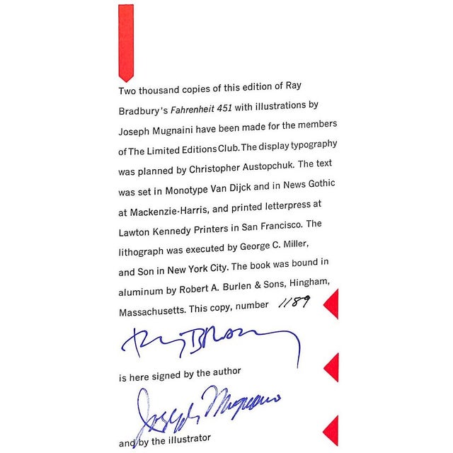 "Fahrenheit 451" 1982 Bradbury, Ray For Sale - Image 4 of 11