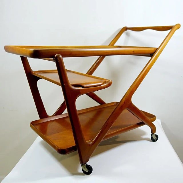 Cassina Wooden Tea Trolley by Cesare Lacca for Cassina, 1950s For Sale - Image 4 of 8