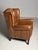 Brown Sheep Leather Wingback Armchair For Sale - Image 8 of 17