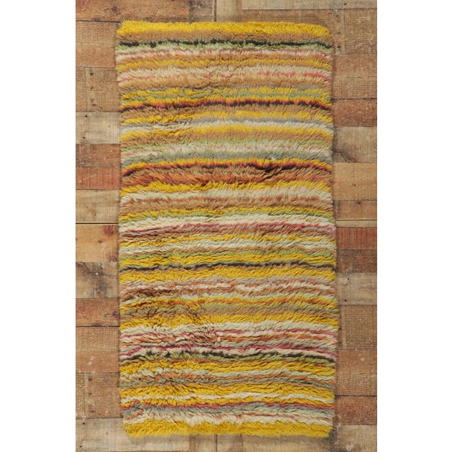Yellow Vintage Swedish Rya Rug - 02'07 X 04'09 For Sale - Image 8 of 9
