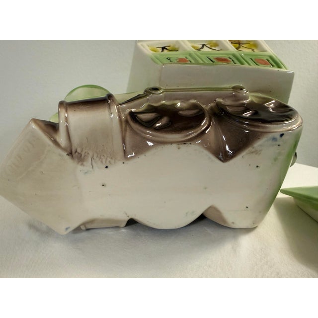 1950s Maurice of California Green & White Ceramic Train Cookie Jar For Sale - Image 9 of 12