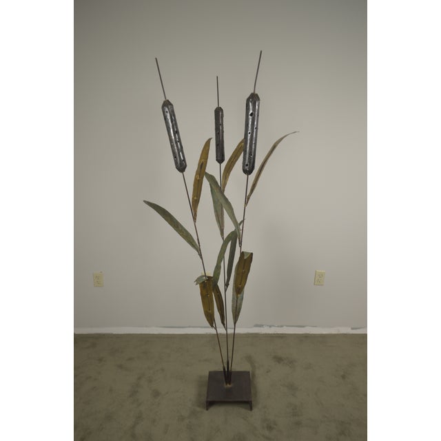 Brutalist Mid Century 72" Tall Cattail Metal Floor Sculpture Chairish