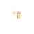 A pair of contemporary 16k gold stud earrings. Featuring round white diamonds with a total carat weight of 0.12. A small...