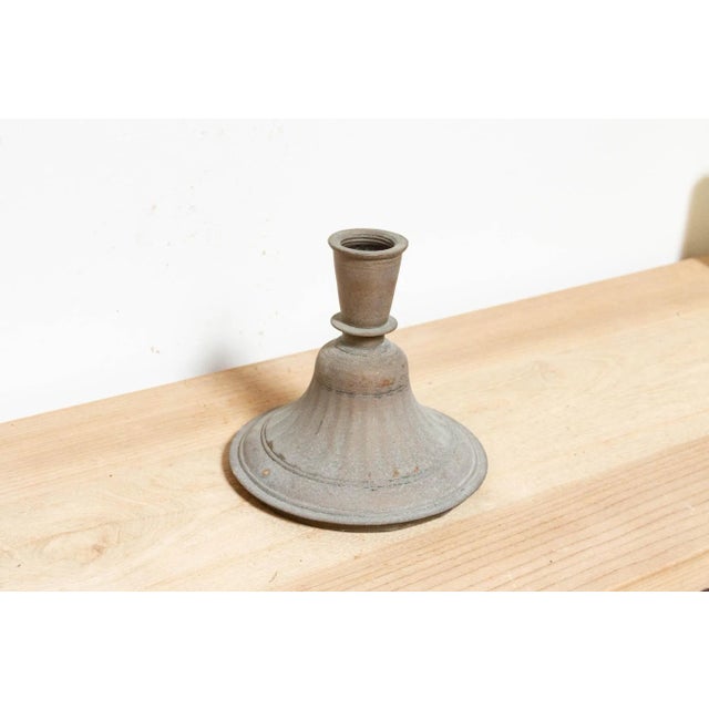 Antique Aged Copper Candle Holder For Sale - Image 4 of 6