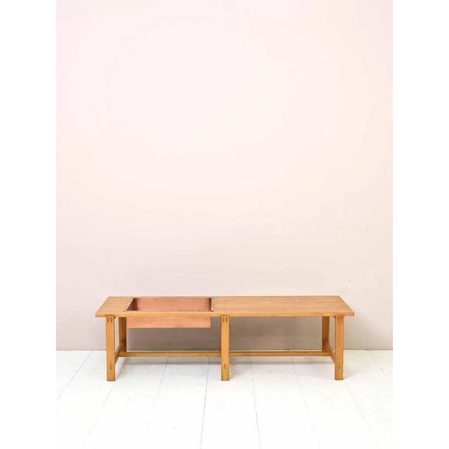 Scandinavian Bench with Planter, 1960s For Sale - Image 10 of 10