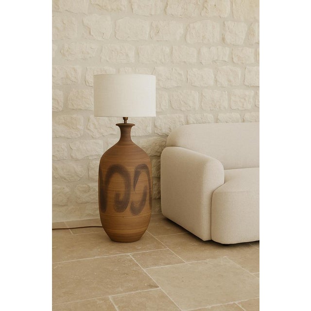 Ceramic Large Mid-Century Modern Ceramic Lamp Base by David White, 1950s For Sale - Image 7 of 8
