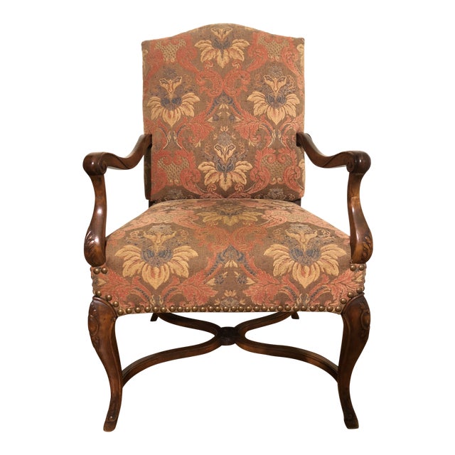 19th Century Baroque Style Italian Walnut Armchair For Sale