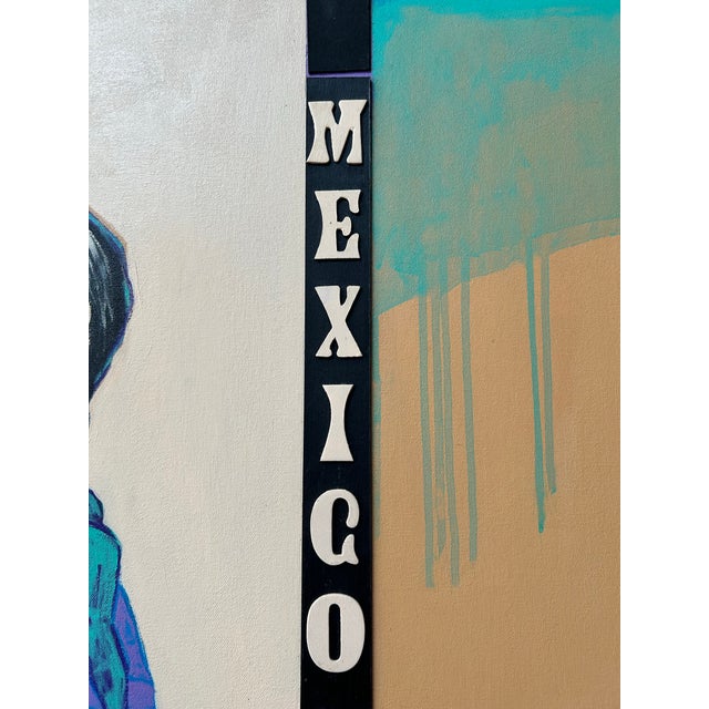 Contemporary Mexico by Marie Straw (1894-1996) Original Acrylic Painting For Sale - Image 3 of 4