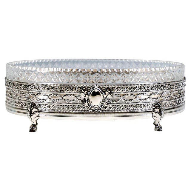 Metal Art Nouveau Silver Jardiniere with Glass Insert by J. C. Klinkosch, 1900 For Sale - Image 7 of 7