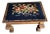 19th Century Antique Walnut Footstool With Floral Needlepoint Cushion For Sale