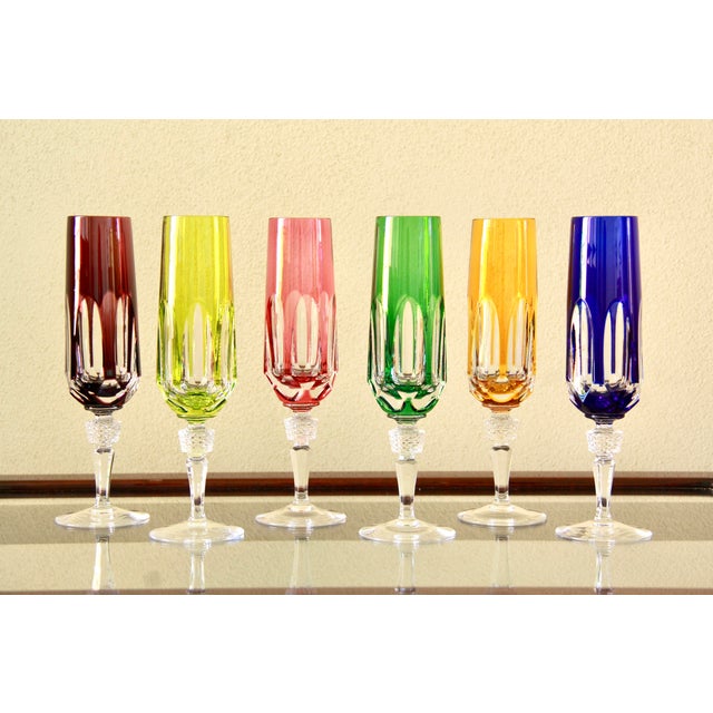 Blue Vintage Antika Wine Crystal Glasses by Nachtmann, 1970s, Set of 6 For Sale - Image 8 of 8