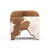 Farmhouse Cowhide Cube Stool in Brown & White For Sale - Image 3 of 4
