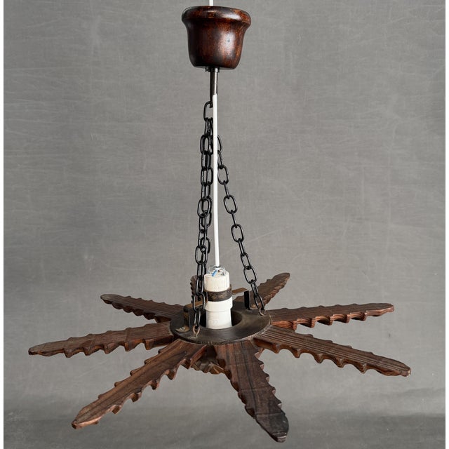 Vintage Spanish Colonial Starburst Ceiling Lamp, 1940s For Sale - Image 4 of 10