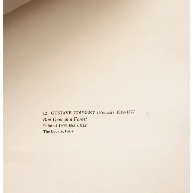 1950s After Gustave Courbet "Roe Deer in a Forest" First Edition Cottage Style Lithograph For Sale In Dallas - Image 6 of 9
