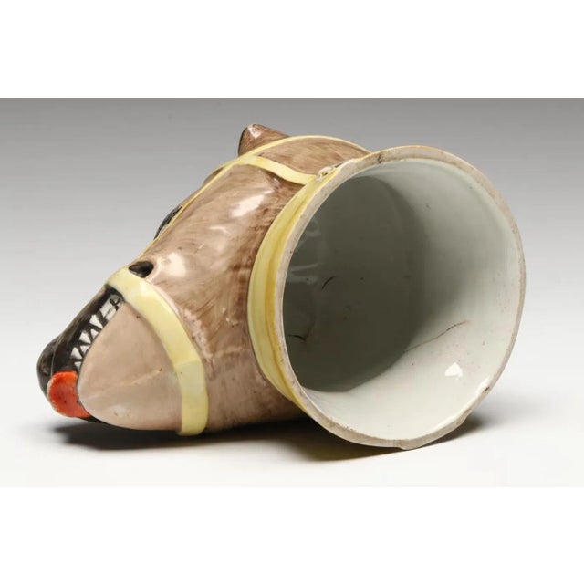 Antique Early 19th Century English Staffordshire Stirrup Cup in the Form of a Bear For Sale In New York - Image 6 of 7