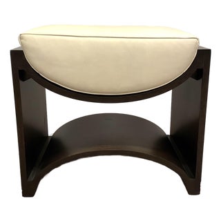 Revelation Modern Ivory Leather Cradle Bench For Sale