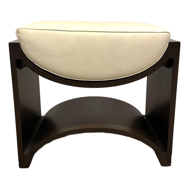 Revelation Modern Ivory Leather Cradle Bench For Sale
