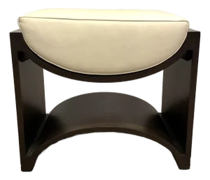 Revelation Modern Ivory Leather Cradle Bench