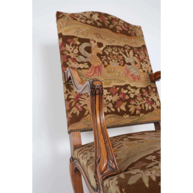 Antique Louis XV Walnut Armchair For Sale - Image 9 of 12
