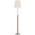 Modern Thomas O'Brien by Visual Comfort Signature Bryant Wrapped Table Lamp in Polished Nickel and Natural Leather with Linen Shade For Sale - Image 3 of 3