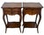 French Provincial Pair Vintage Louis XV French Style Walnut Two Drawer Side Table Nightands For Sale - Image 3 of 11