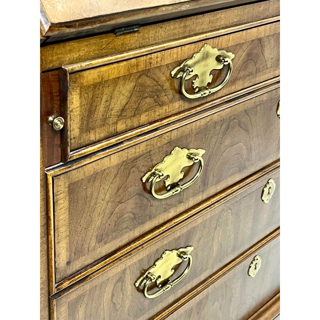 Wood Vintage White Fine Furniture Chippendale Style Secretary Desk For Sale - Image 7 of 12