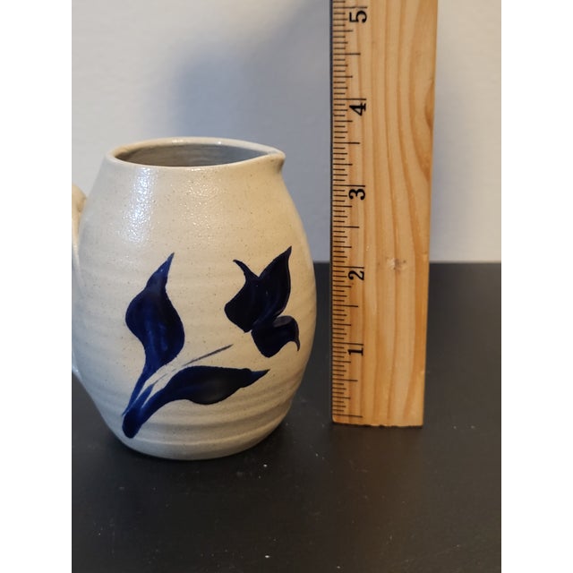 1970s Williamsburg Pottery Salt Glaze Miniature Pitcher Vase For Sale - Image 15 of 16