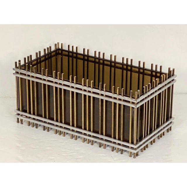 A fine vintage Italian rectangular garden trough or box planter - also known as a "fioriera" - featuring a Modernist...