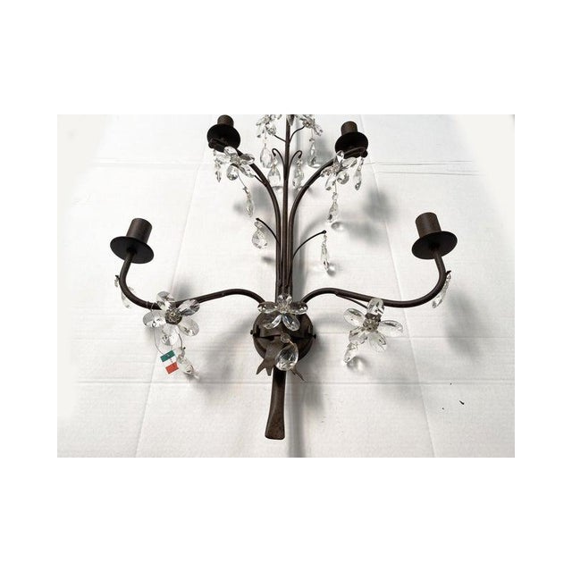 Rush and Crystal Flowers Wall Lamp by Simoeng For Sale - Image 4 of 10