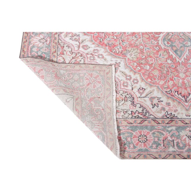 Turkish 1960s Vintage Floral Oushak Rug - 6′10″ × 10′2″ For Sale - Image 3 of 6