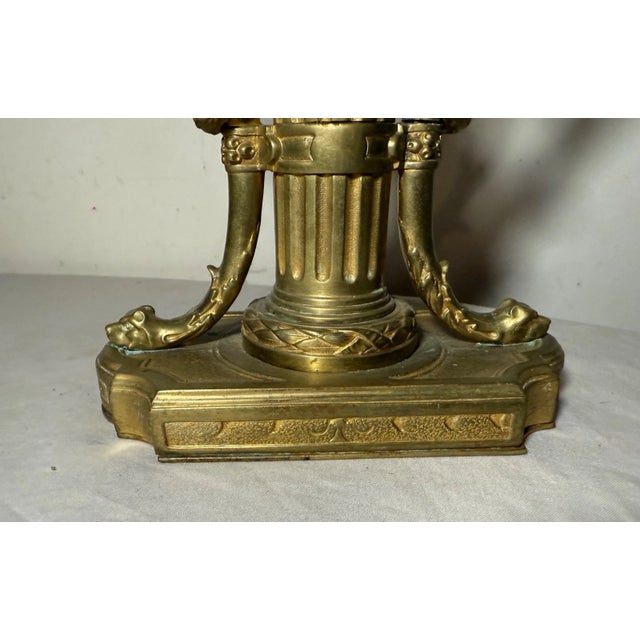 Antique Ornate Dore Bronze Toleware 2 Arm French Bouilotte Electric Table Lamp For Sale - Image 10 of 17