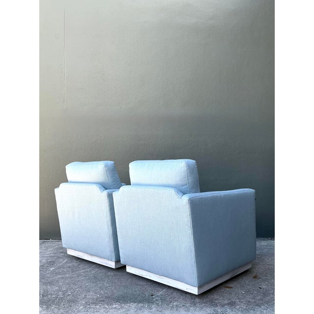 Early 21st Century Vintage Bassett Swivel Club Chairs - A Pair For Sale - Image 5 of 12
