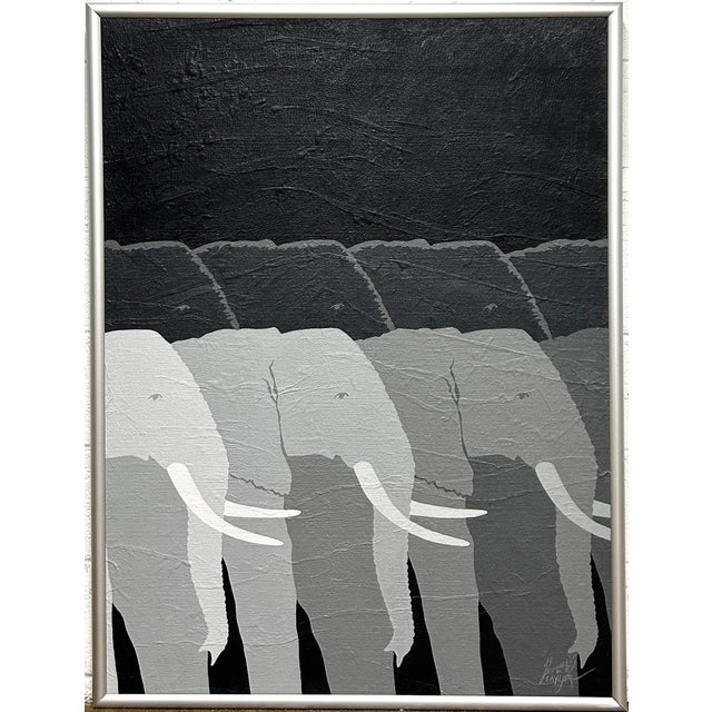 Iconic Contemporary Elephant Painting Giant Tuskers Tom Taylor 20 C. American For Sale - Image 4 of 10