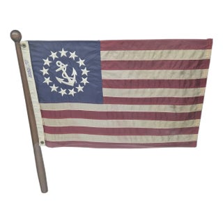 United States Yacht Ensign Flag in Shadowbox Frame For Sale