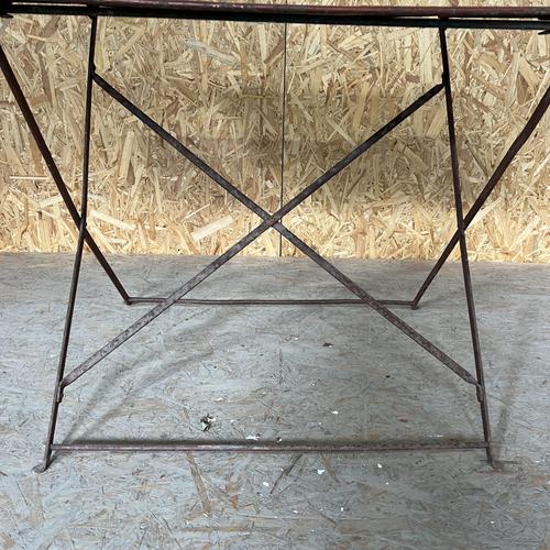 Vintage French Rectangular Metal Folding Dining Table, 1950s For Sale - Image 3 of 4