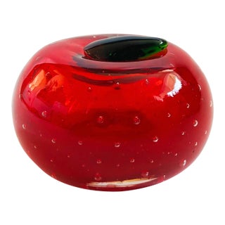 Vintage Art Glass Apple For Sale
