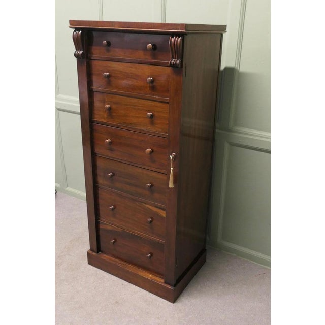 Tall Victorian Wellington Chest Filing Cabinet For Sale - Image 4 of 9