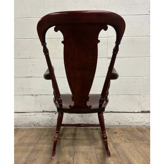 Brown Vintage Art Nouveau Style Carved Rocking Chair For Sale - Image 8 of 10
