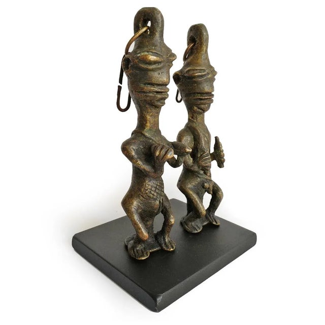 Boho Chic Early 20th Century Bronze Ogboni Edan Staff Figures For Sale - Image 3 of 7