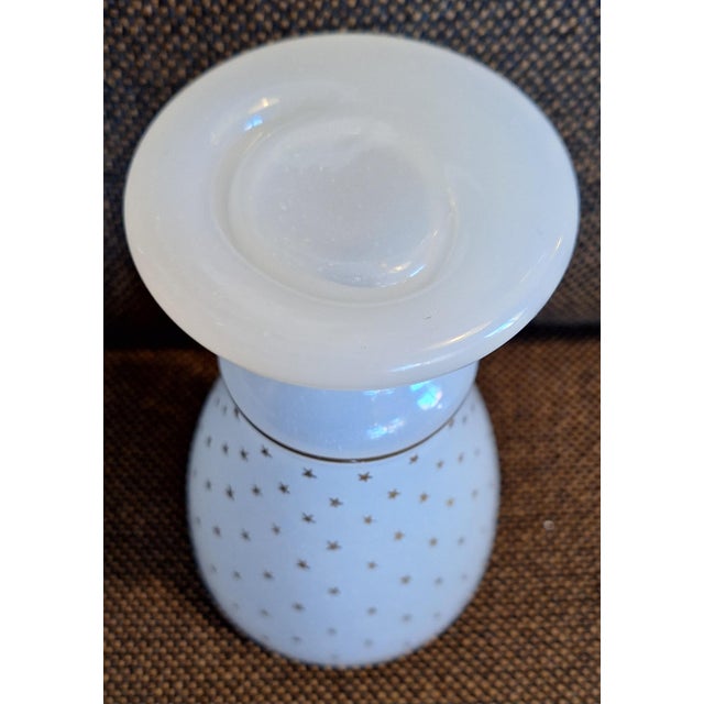 Antique French Opal Glass Vase with Gold Decoration, 1900s For Sale - Image 4 of 5