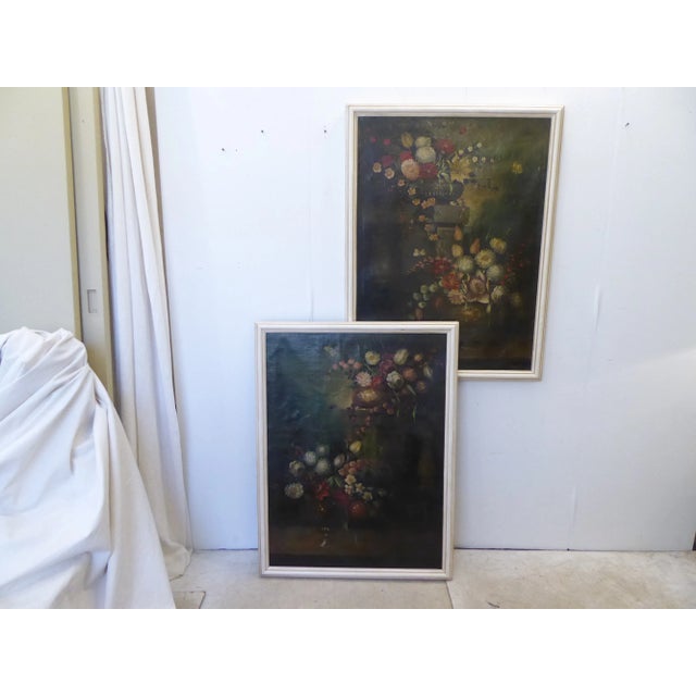 18th Century French Floral Paintings on Canvas - a Pair For Sale In Boston - Image 6 of 6