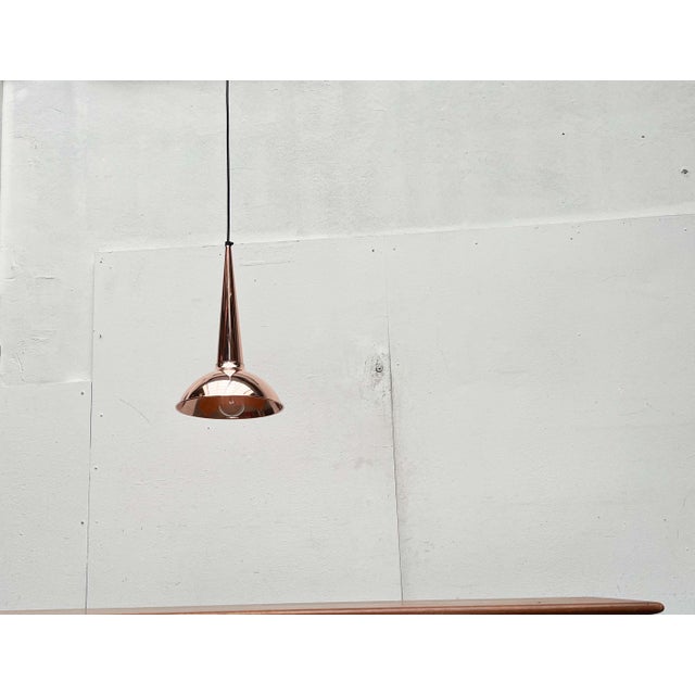 1950s Mid-Century Modern Danish Copper Cone Pendant Lamp, 1950s For Sale - Image 5 of 18